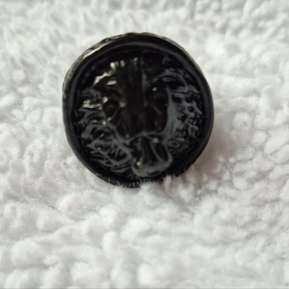 Lion King Ring Emblem Men's Accessory Ring Black Metal